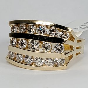3 row channel set diamond band