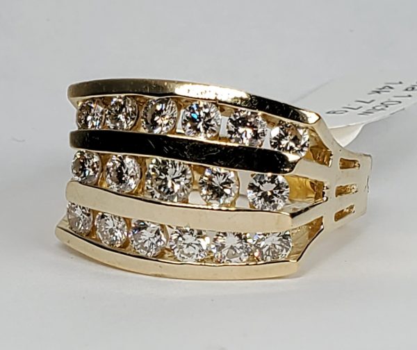 3 row channel set diamond band